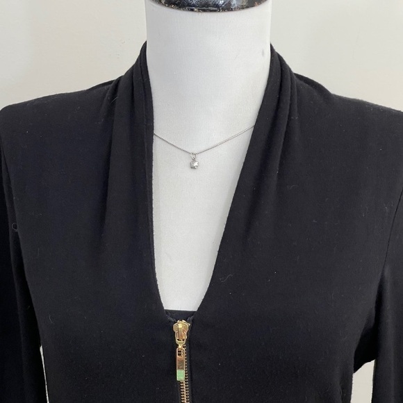 Grace Elements sz sm knit top zipper accent black - Picture 2 of 9